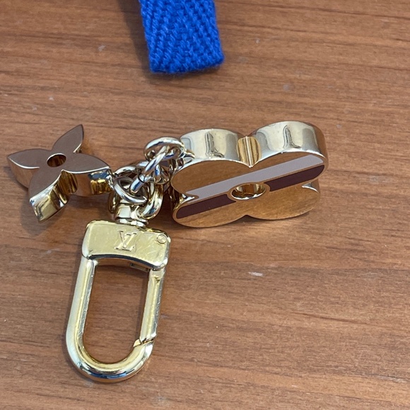 Louis Vuitton Monogram Stripes Flowers Key Ring Bag Charm With Box - Picture 9 of 13